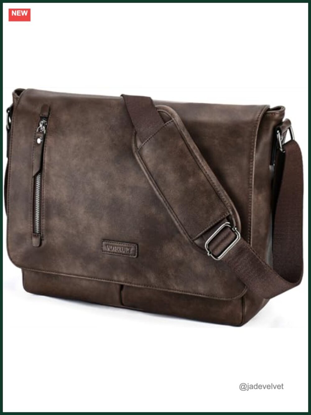 PU Leather Laptop Messenger Bag for Men, 14 Inch Work Briefcase